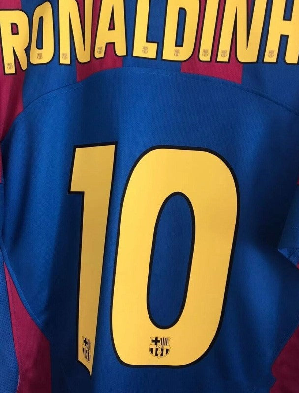 Ronaldinho #10 FC Barcelona 2006 Final Champions League Jersey Short Sleeve