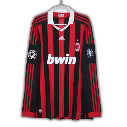 Ronaldinho #80 AC Milan 2009/2010 Champions Home Jersey League Long Sleeve