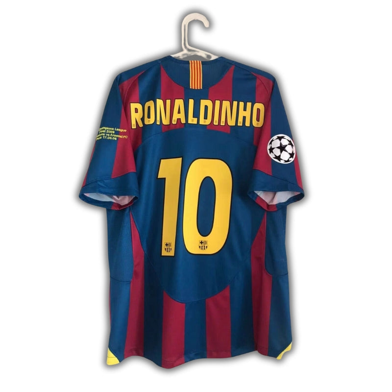Ronaldinho #10 FC Barcelona 2006 Final Champions League Jersey Short Sleeve